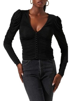 ASTR the Label Ruched Front Long Sleeve Top