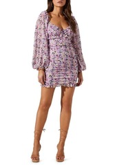 ASTR the Label Ruched Long Sleeve Minidress