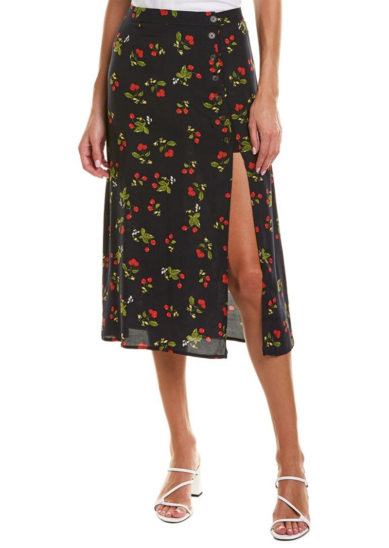 Astr The Label Side Slit Midi Skirt