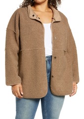 ASTR the Label Snap Front Teddy Jacket (Plus Size)