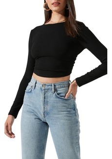 ASTR the Label Toluca Lace-Up Open Back Top in Black at Nordstrom