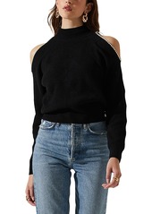 Astr the Label Tori Embellished Cold Shoulder Sweater