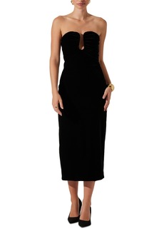 Astr the Label Women's Arista Strapless Midi Dress - Black