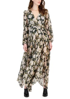 Astr the Label Women's Ayana Floral Print Pleated Maxi Dress - Cream Black Floral