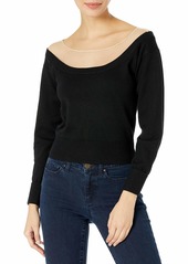 ASTR the label Women's Briana Off The Shoulder Long Sleeve Knit Sweater Nude-Black