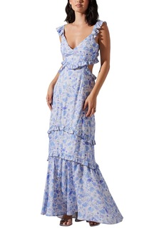 Astr the Label Women's Cassis Floral Print Maxi Dress - Blue Floral
