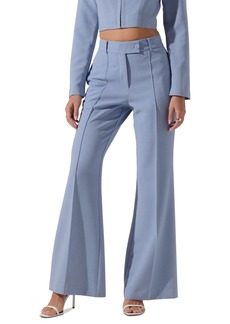 Astr the Label Women's Chaser Mid Rise Flare Leg Pants - Blue