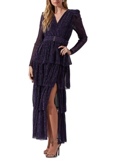 Astr the Label Women's Danielle Tiered-Skirt Maxi Dress - Purple Multi