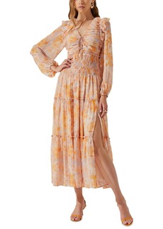 Astr the Label Women's Eloraina Ruffled Maxi Dress - Orange/blue Floral