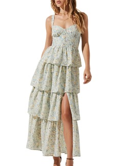 Astr the Label Women's Midsummer Tiered Maxi Dress - Lt Mint Multi Floral