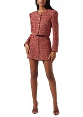 Astr The Label Womens Milena Button Front Tweed Jacket Milena Tweed Mini Skirt