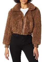 ASTR the label Women's Phoenix Teddy Zip Up Faux Fur Jacket  XS