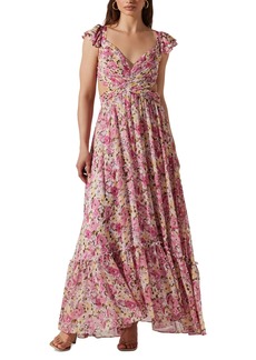 Astr the Label Women's Primrose Lace-Up-Back Maxi Dress - Pink Multi Print
