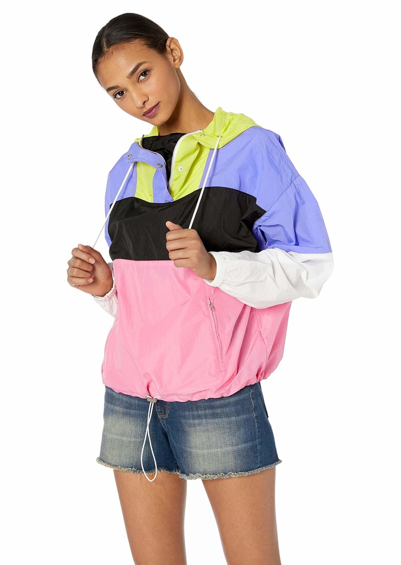 ASTR the label Women's Retro Colorblock Windbreaker Lightweight Jacket ELECTIRC Color Block l
