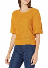 ASTR the label Women's Short Puff Sleeve CORA HIGH Neck Crop Sweater  XS