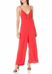ASTR the label Women's Sleeveless Scoop Neck Cicley Wide Leg Jumpsuit RED S
