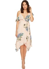 ASTR the label Women's Yessenia Asymmetrical Ruffle Top Floral Wrap DressXS
