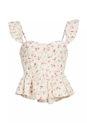 ASTR Baylin Floral Cotton Bustier Top