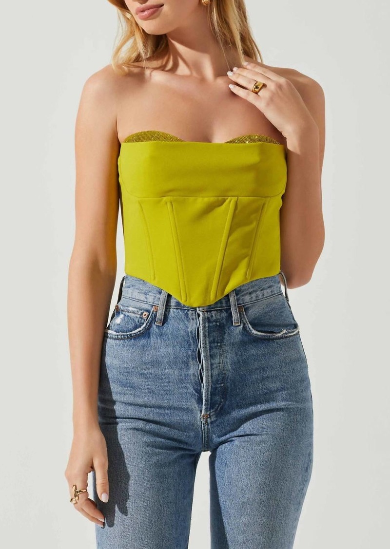 ASTR Corset Shanna Top In Lime Green