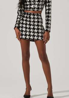 ASTR Darby Sequin Mini Skirt In Black/white