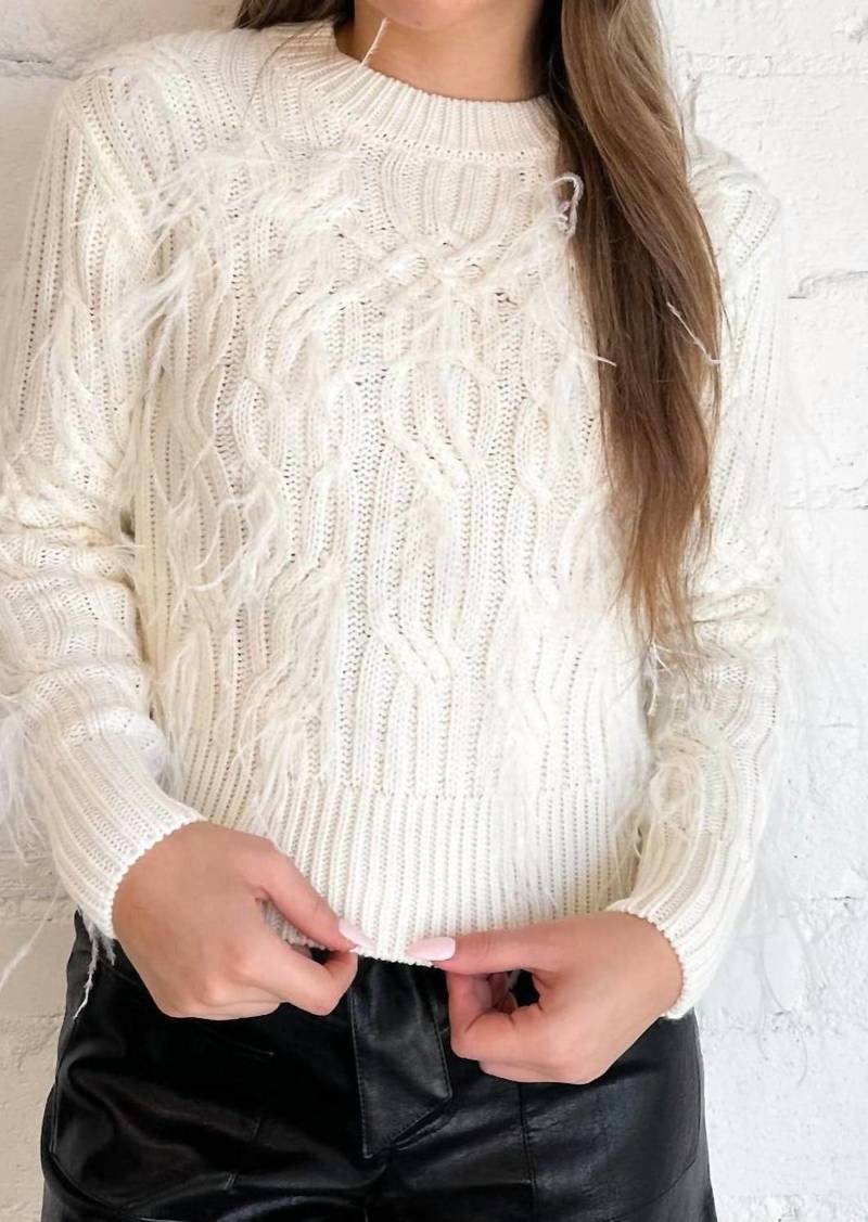 ASTR Feather Embellished Almeida Sweater In White