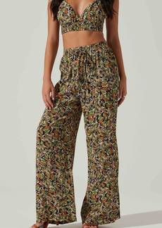 ASTR Femi Abstract Wide Leg Pant In Black/green
