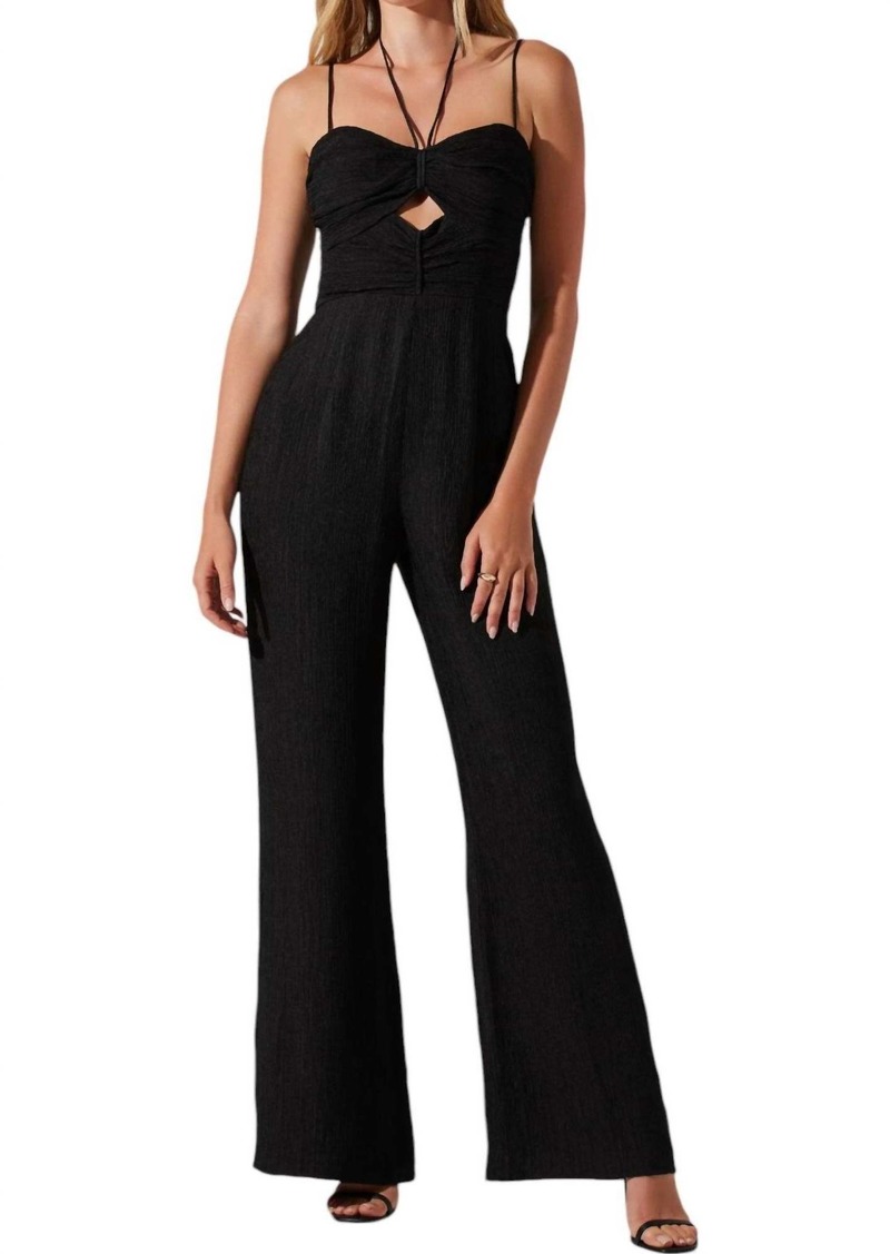 ASTR Kamora Front Cutout Jumpsuit In Black