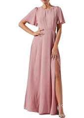 ASTR Katrina Womens Open Back Maxi Evening Dress