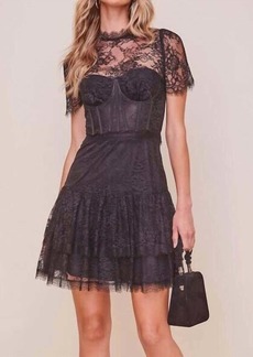 ASTR Leilani Lace Bustier Mini Dress In Black