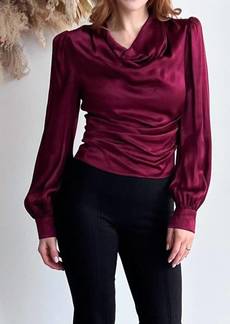 ASTR Lilith Cowl Neck Blouse In Magenta