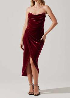 ASTR Meghan Velvet Draped Mini Dress In Crimson Red