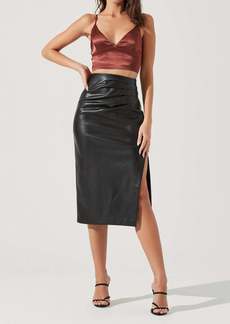 ASTR Melody Faux Leather Skirt In Black