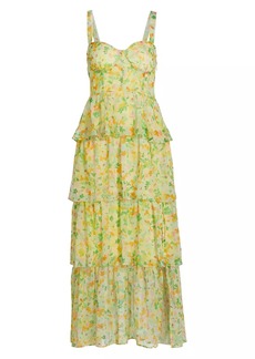 ASTR Midsummer Tiered Floral Maxi Dress
