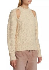 ASTR Natalie Cable-Knit Cold-Shoulder Sweater