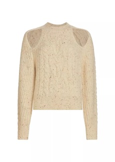ASTR Natalie Cable-Knit Cold-Shoulder Sweater