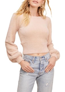 ASTR Sorbet Womens Fuzzy Cropped Pullover Sweater