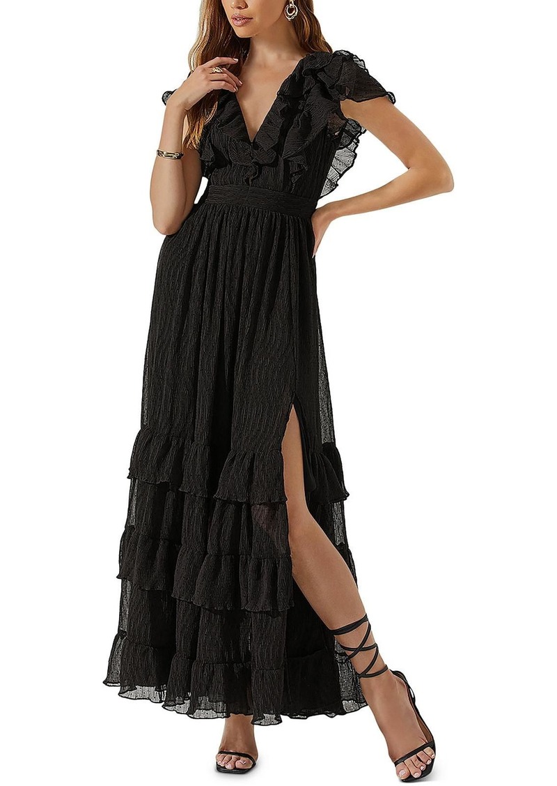 ASTR Tiara Womens Ruffled Tiered Evening Dress