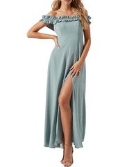 ASTR VENETIA Womens Off-the-Shoulder Long Maxi Dress
