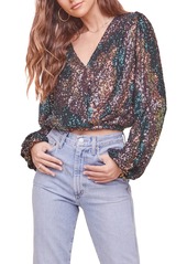 ASTR the Label Primadonna Wrap Front Top in Sequin Sunset at Nordstrom