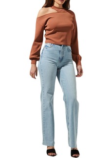 ASTR Womens Cut-Out Cropped Pullover Sweater