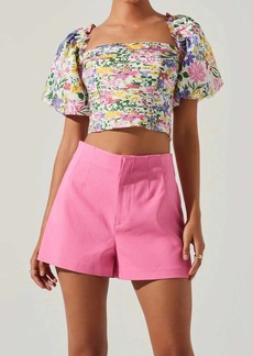 ASTR Zip Flat Front Shorts In Hot Pink