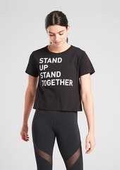 Athleta Daily Crop Tee Stand Up Graphic