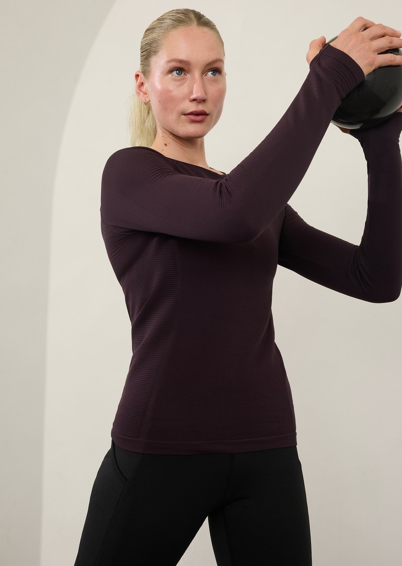 Athleta Flurry Seamless Crewneck Top