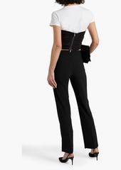 ATM ANTHONY THOMAS MELILLO - Cropped ruched silk and stretch-cotton jersey top - Black - US 6