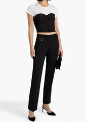 ATM ANTHONY THOMAS MELILLO - Cropped ruched silk and stretch-cotton jersey top - Black - US 6