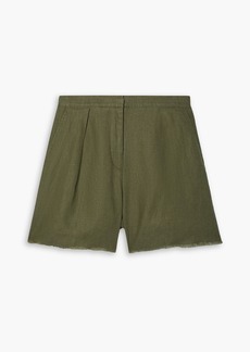 ATM ANTHONY THOMAS MELILLO - Frayed pleated linen shorts - Green - US 10