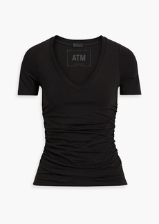 ATM ANTHONY THOMAS MELILLO - Ruched Pima cotton-blend jersey T-shirt - Black - XS