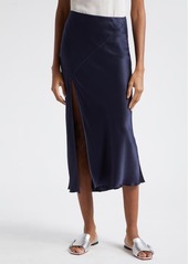 ATM Anthony Thomas Melillo Bias Cut Silk Charmeuse Midi Skirt