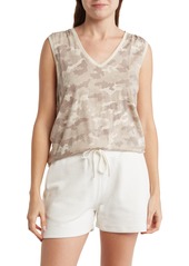 ATM Anthony Thomas Melillo Camo Print V-Neck Tank Top in Coral Stone Camo at Nordstrom Rack