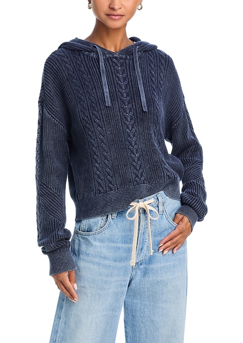 Atm Anthony Thomas Melillo Hooded Cable Knit Sweater